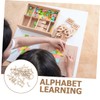 FELTECHELECTR Natural Wood Letters 2 Sets Educational Kindergarten Toy Die