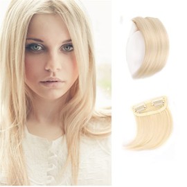 2 PCS Thick Hairpieces Clip in Hair Extensions Synthetic Invisible Seamless Hair Pads Adding Extra Hair Volume Clip In One Piece Hair Extension Hair Topper for Thinning Hair Women Light Blonde