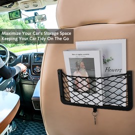 DILUSILK Storage Nets for Campervans - Elastic Mesh Van Storage Nets Pocket Holder, Van Motorhome Caravan Boat Car Storage Solutions Ideas Accessories for Storing Phone/Water Bottle/Toiletry