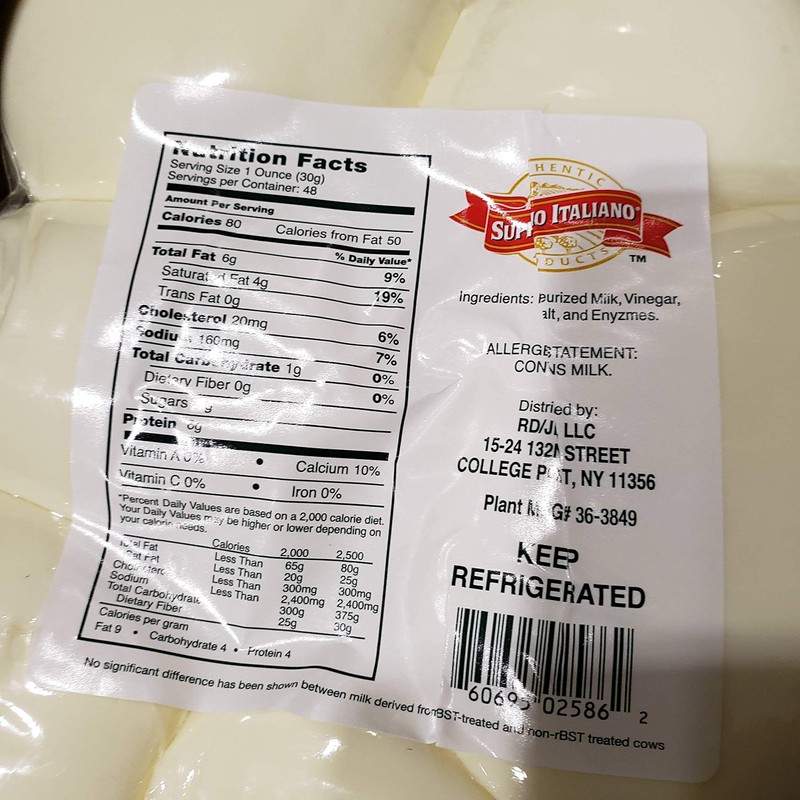 Supremo Italiano Fresh Mozzarella Cheese 6/1lb Balls Net 6lbs
