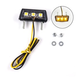 SIGANDG LED Motorcycle License Plate Light 12V 3 SMD LED Chip Mini Tiny Lamp Waterproof for All Models of Motorcycles and Quad Bikes (Yellow)