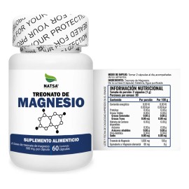Treonato De Magnesio Natsa 60 Cápsulas, Calidad Premium