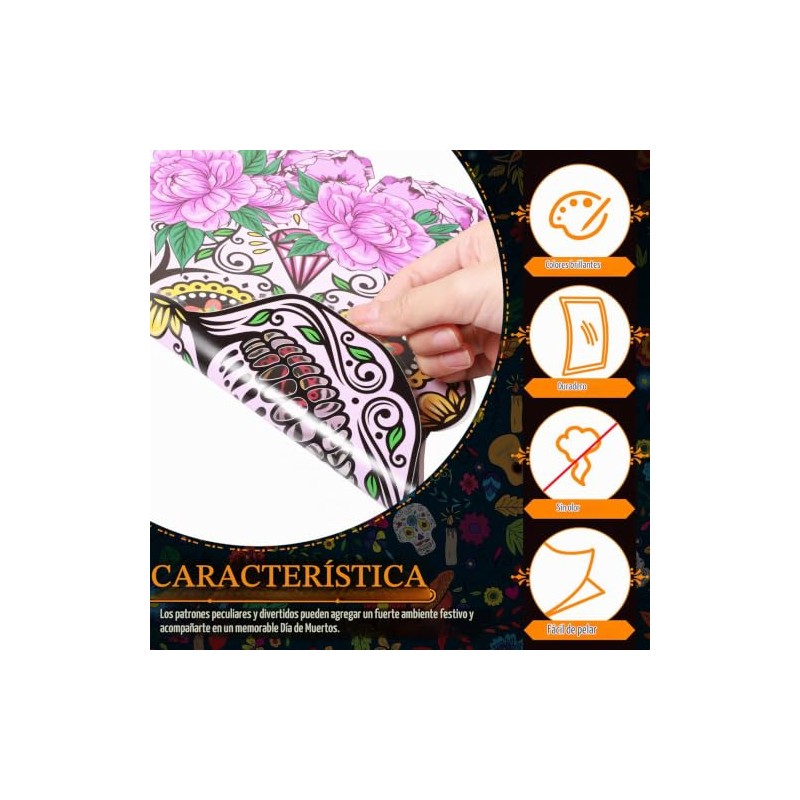 Yerliker 8 hojas Dia De Los Muertos Decoraciones, calcomanías para