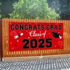 LEVGSAK Red 2025 Graduation Party Plastic Backdrop