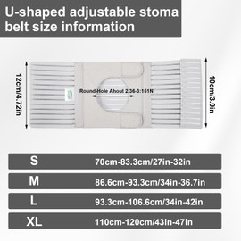 Wider Version Stoma Belt, Adjustable Ostomy Belt, Compatible with Several Models, Ostomy Bag, Ostomy Belt for Colostomy Ileostomy Surgery, Abdominal Stomy Support, Stoma Accessories (M)