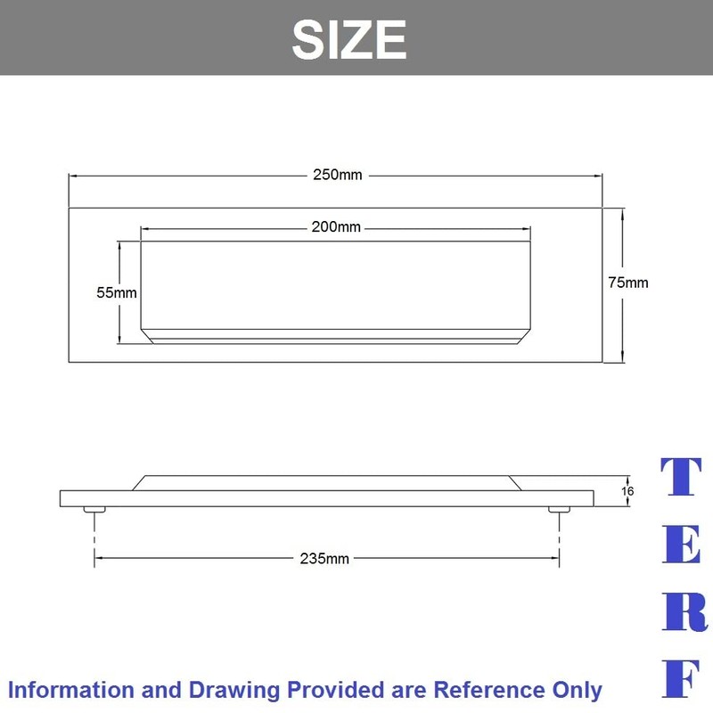 TERF® 250mm X 75mm Traditional Type Silver Letter Postal Plate