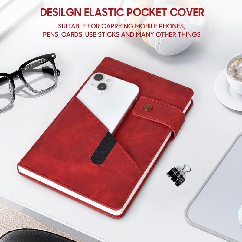 A5 Notebook Lined Journal with Divider, Large Hardcover Leather Journal