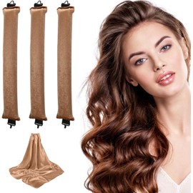 Rizadores de Cabello Sin Calor, 3 Pcs Heatless Curls con Bufanda de Seda Suave, Tubos para Cabello Sin Calor, sin Dañar el Cabello, Apto Para Todo Tipo De Cabello, Regalo para Mujeres y Niñas