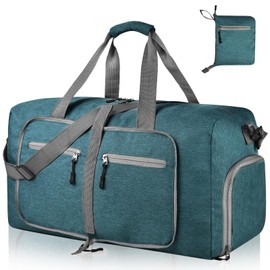 Dimayar 85L Travel Duffle Bag for Men Women - Foldable Duffel Bag with Shoes Compartment - Overnight Bags Waterproof & Tear Resistant(Green)