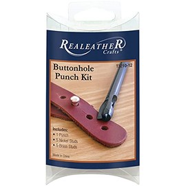 Realeather Crafts Button Hole Punch, Silver
