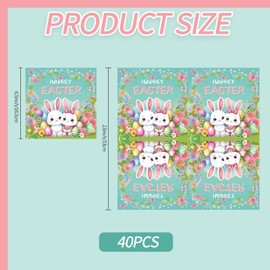 Pack of 40 Easter Napkins, 33 x 33 cm, Easter Napkins, Table Decoration, Easter Bunny Party Decoration for Napkins, Rabbit, Easter, Children's Birthday Decoration