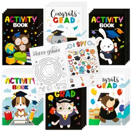 BWkoss Kindergarten Graduation Activity Books- Preschool Graduation Theme Mini Games Coloring Booklet Set for Kids Bulk Mazes Word Search Games for School Ceremony Party Goodie Bags Stuffers Favors