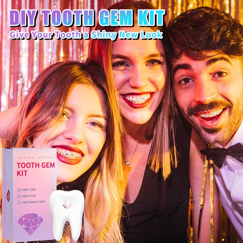 Tooth Gem Kit, DIY Crystals Jewelry Kit, 130 PCS Gem
