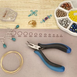 The Beadsmith Ergonomic Curved Chain Pliers 127mm Comfortable Ergonomic Handle Double Leaf Springs and Polished Steel Head Extra Fine Tips Precise to Medium Work