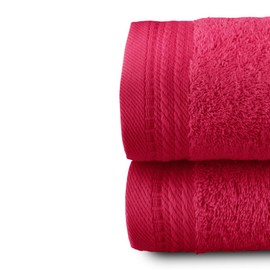 Top Towel - Premium - Large Bath Towels - Bath Towels - 2 Face Towels or Bidet -30x50cm - 100% Cotton - 600g - Fuscia