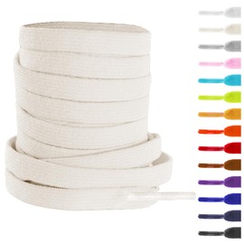 UamGlsob 8mm Flat Elastic Laces for Trainer, Extra Long Stretch Shoelaces Strings for High/Low Top Sneaker (Beige, 54''/140cm)