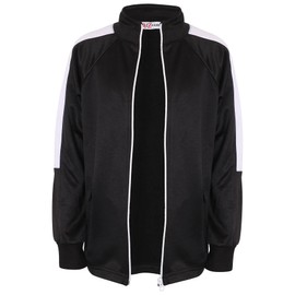 A2Z 4 Kids Girls Boys Tracksuit Red Contrast Panelled - T.S Plain 112 Black White 9-10