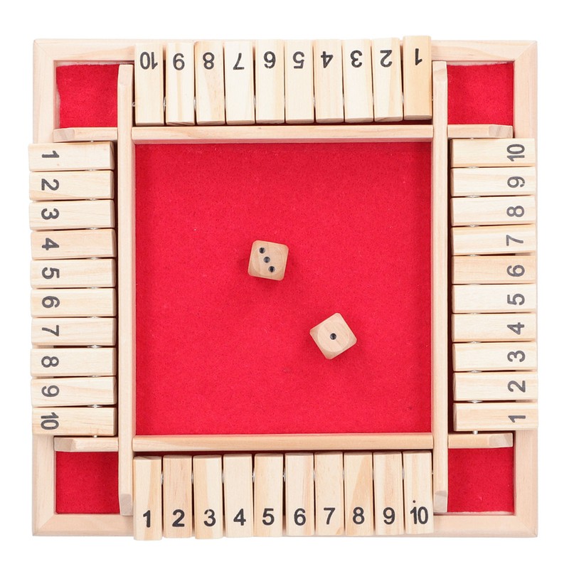 Wooden Number Board Dices Game Set Toy for 4 People