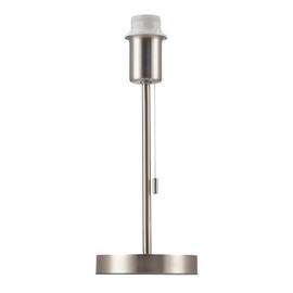 Traditional and Classic Table Lamp Base in Satin Nickel with Pull Cord Switch | 31cm x 13cm | 1 x 11w LED by Happy Homewares