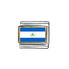 Clearly Charming Nicaragua Flag Italian Charm Bracelet Link