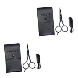 GALPADA 6pcs Beard Scissors Set for Men Mustache Trimmer Scissors Storage Bag and Comb Stainless Steel Shears for Grooming Barbershop Home Use