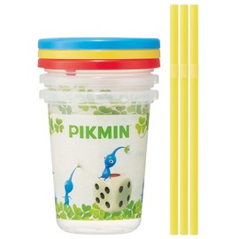 Skater SIH3ST-A Tumbler with Straw, 3 Pieces, 11.8 fl oz (320 ml), Pikmin, Made in Japan
