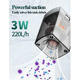 boxtech 4 in 1 Aquarium Filter Multifunctional Aquarium Filter Silent Submersible Filter 3W Flow Rate 220L/H Suitable for 5-10 Gallon Aquariums