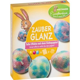 Heitmann Eierfarben Zauberglanz – 3 Egg Colours (Yellow, Pink, Blue), Azo-Free, Colouring Paper