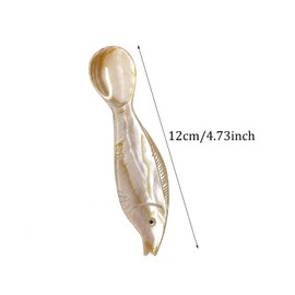 2 Pack 4.73inch Caviar Spoons Handcraft Mother of Pearl MOP Caviar Spoon W Round Handle with One Plastic Storage Box -Coffee Color, Style F