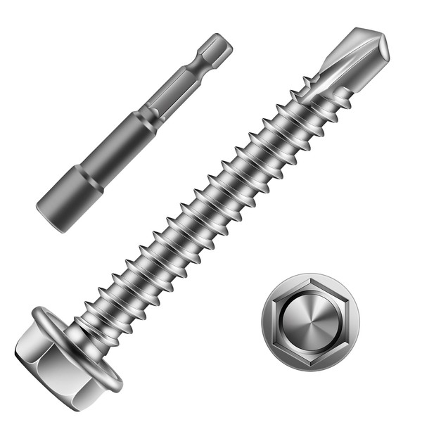 SG TZH (131Pcs)#8 x 1-1/2" Sheet Metal Screws 410 Stainless