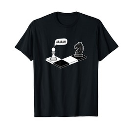 Chess Figures Funny Farmer and Springer Funny Chess T-Shirt, black