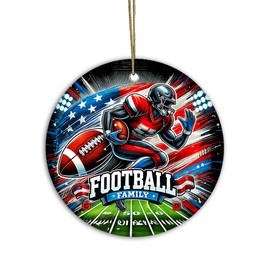 Football Christmas Ornament 2024 | American Football Team Holiday & Seasonal Décor, Football Player Christmas Tree Décor, Great Gift for Any Sports Enthusiast