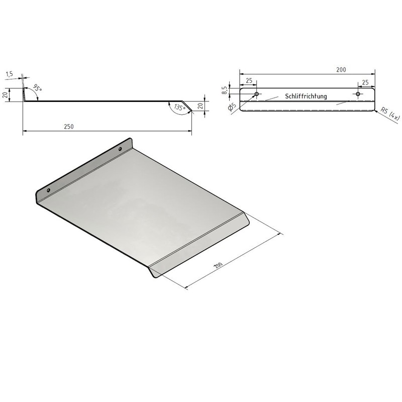 Weather Protection Small Pent Roof with Drip Edge Made of