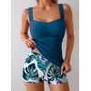B2prity Women's Tankini Swimsuit Tummy Control Ruched Two Piece Bathing