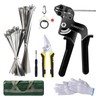 TOMSHUB Stainless Steel Cable Tie Gun Kit,Heavy Duty Outdoor Adjustable