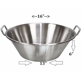 always-quality Cazo Para Carnitas 16" Stainless Steel Heavy Duty Acero Inoxidable Wok comal Fry Mexican Style