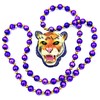 Tiger Head Mardi Gras Bead Necklace