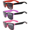 OWL 3 Pack Two Tone Vintage Sunglasses Pink, Red, Purple