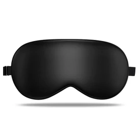 LULUSILK Mulberry Silk Sleep Eye Mask & Blindfold with Adjustable Strap, Soft Eye Cover for Women Men Night Sleeping, Travel, Nap(Black)
