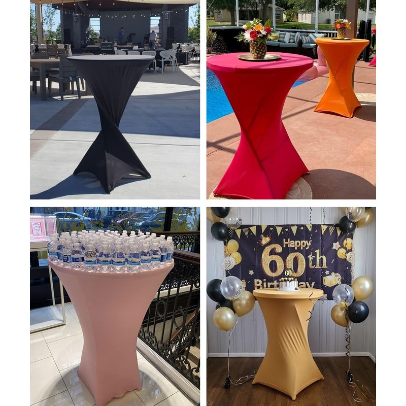 iEventStar 30 inches 32'' Highboy Cocktail Round Stretch Spandex Fitted