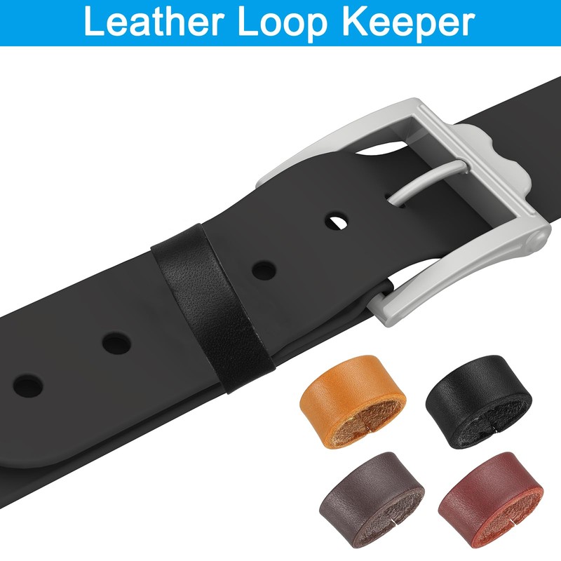 PATIKIL Leather Loop Keeper, 4 Pack Leather Loops Belt Keeper