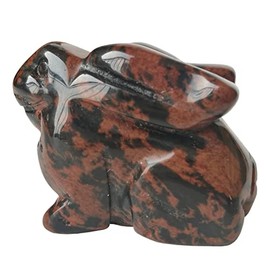 Manekieko Golden Swan Pocket Carved Rabbit Statue,38mm Crystals and Healing Stones Figurines Gemstone Collectibles Décor