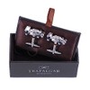 Trafalgar Men's Finish Line Racecar Novelty Cufflinks (1 Pair), Silver