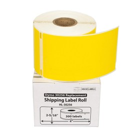 HOUSELABELS Compatible DYMO 30256 Yellow Shipping Labels (2-5/16" x 4"), Strong Permanent Adhesive, Compatible with DYMO LW 450, 4XL, Rollo & Zebra Desktop Printers, 1 Roll /300 Labels