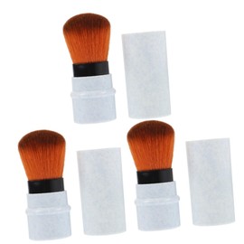 Beavorty 3pcs Retractable Blush Brush for Foundation Powder Thin Tip Makeup Brush Dense Bristles Safe Washable for Daily Makeup Travel