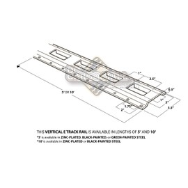 Four 8-ft E Track Tie-Down Rails | Vertical Hot-Dipped Galvanized Steel, E Track Rail Trailer Accessories, E-Tracks Tie Downs for Cargo on Pickup, Truck, Flatbed, Van