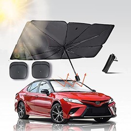 Parasol para Parabrisas de Coche, (65cm*125cm)con 4 Piezas de Malla de Sombra y Bolsa de Almacenamiento, Parasol para Auto con protección UV, Parasol Plegable para Coche, Sombrilla para Coche Ideal