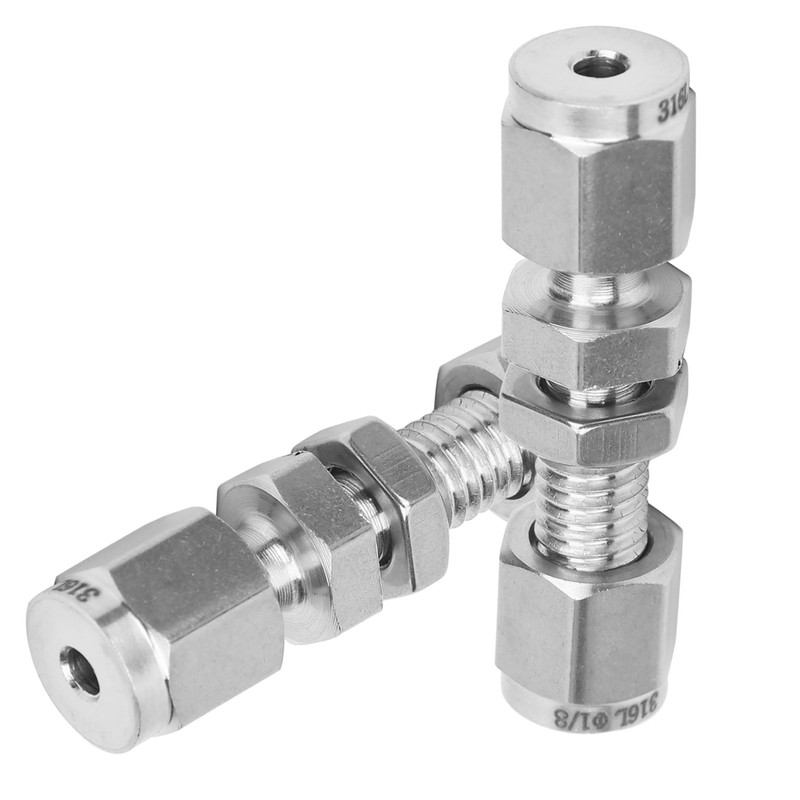 2Pcs Bulkhead Connector 316 Stainless Steel Double Ferrule Wear Plate