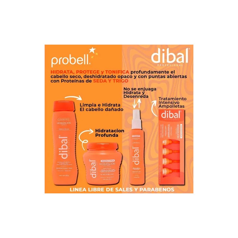 A-Acondicionador Hidratacion Total De Cabello Dibal 1 L