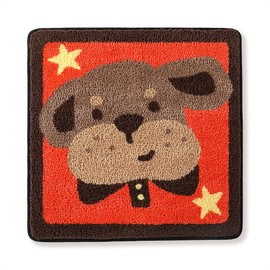 Molesun Cute Dog Bath Rug, Bathroom Mat Non-Slip Soft Shower Rug Funny Plush Microfiber Water Absorbent Shaggy Floor Mats for Kids Room, Bedroom, Kitchen (Dog, 16 x 16)